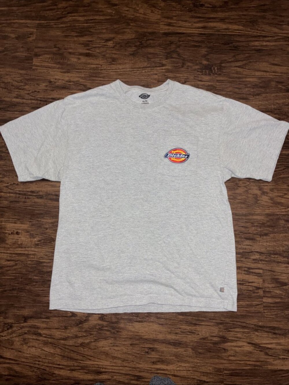 Dickies Pocket T Shirt Embroidered Logo short sleeve cotton Gray Men’s  XL